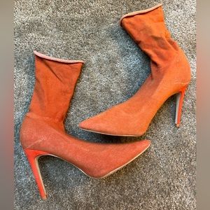 Used - Orange Sock Heels